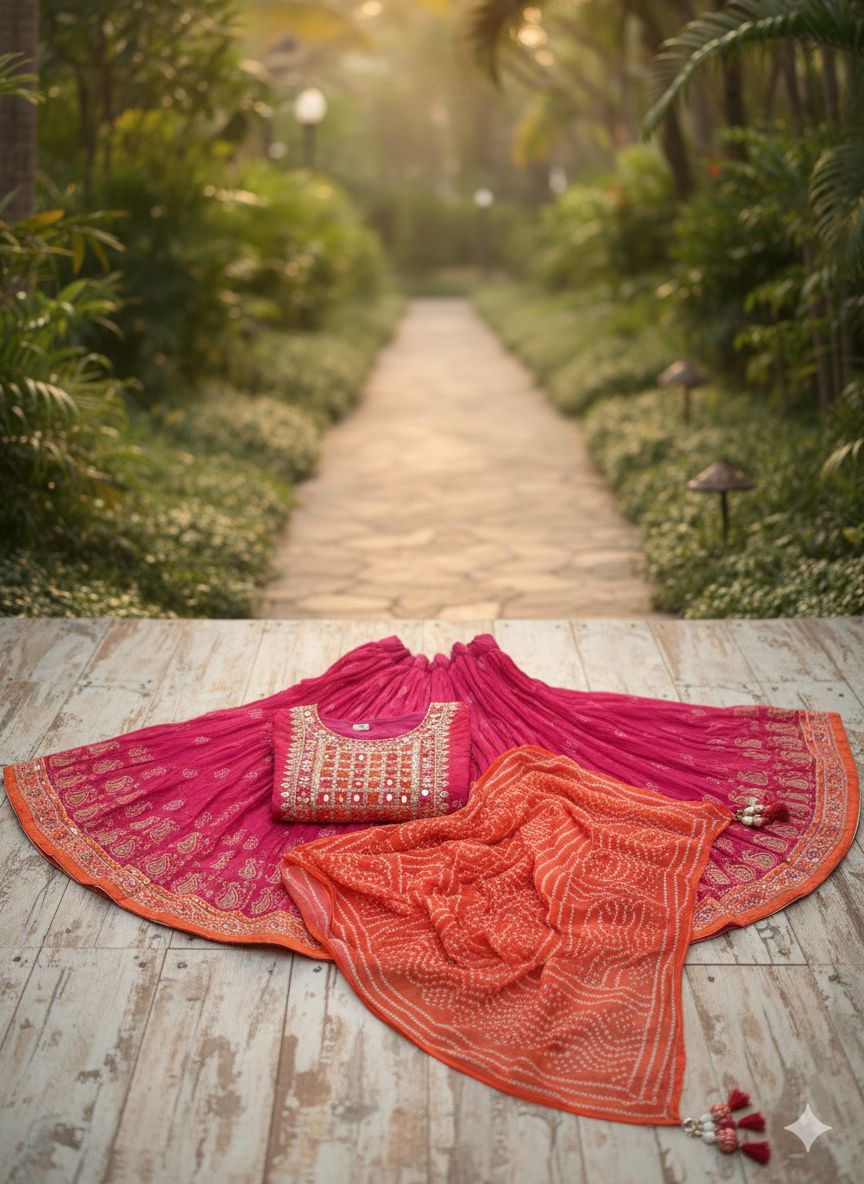 TATAV BYSRI PINK SKIRT SUIT SET