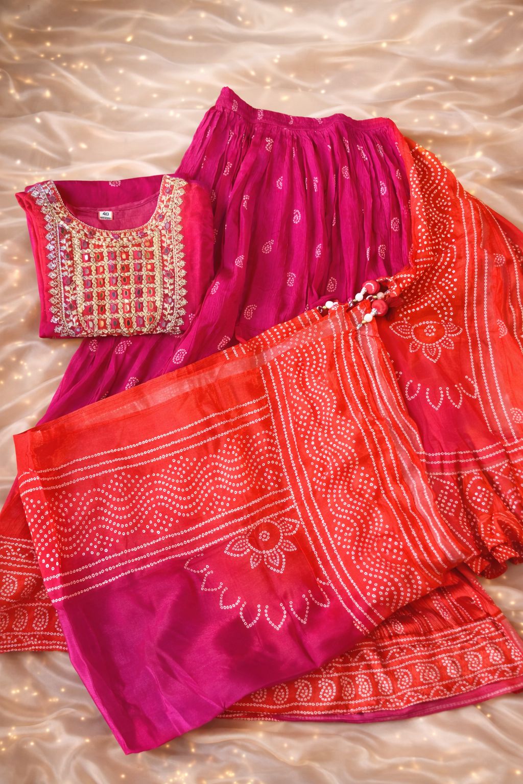 TATAV BYSRI PINK SKIRT SUIT SET