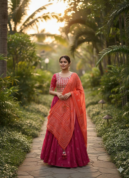 TATAV BYSRI PINK SKIRT SUIT SET